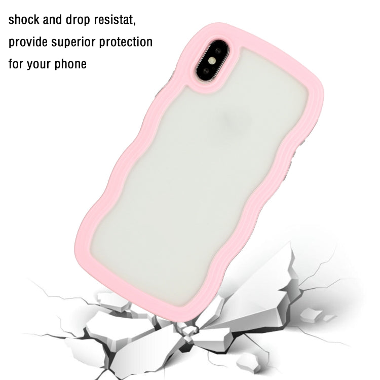 For iPhone X / XS Candy Color Wave TPU Clear PC Phone Case