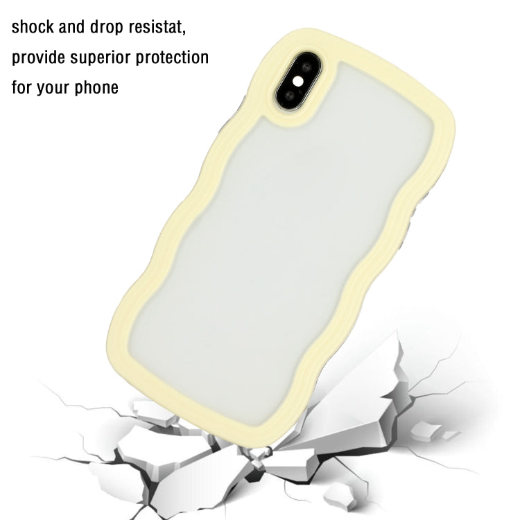For iPhone X / XS Candy Color Wave TPU Clear PC Phone Case
