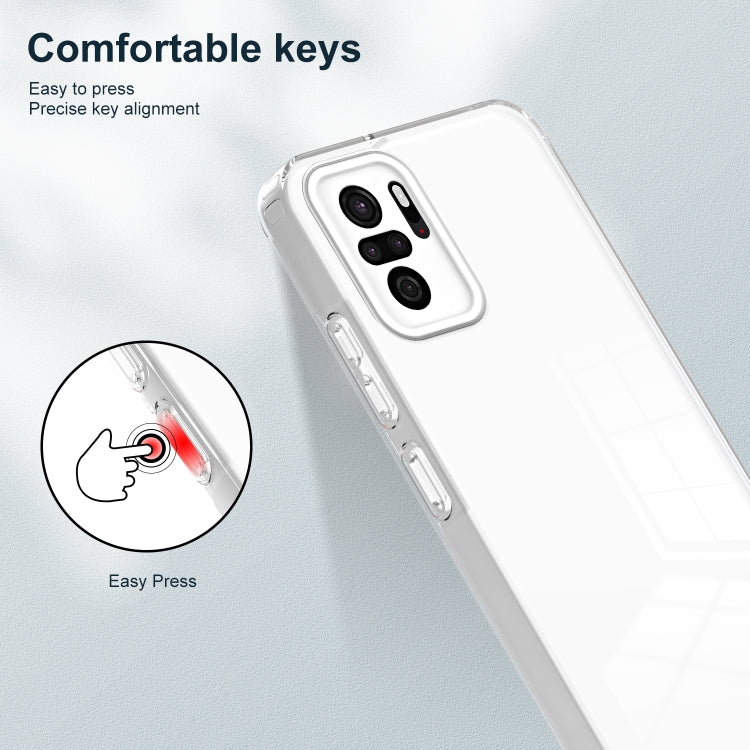 For Xiaomi Redmi Note 10 4G 3 in 1 Clear TPU Color PC Frame Phone Case