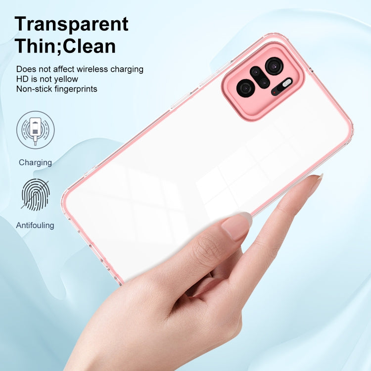 For Xiaomi Redmi Note 10 4G 3 in 1 Clear TPU Color PC Frame Phone Case