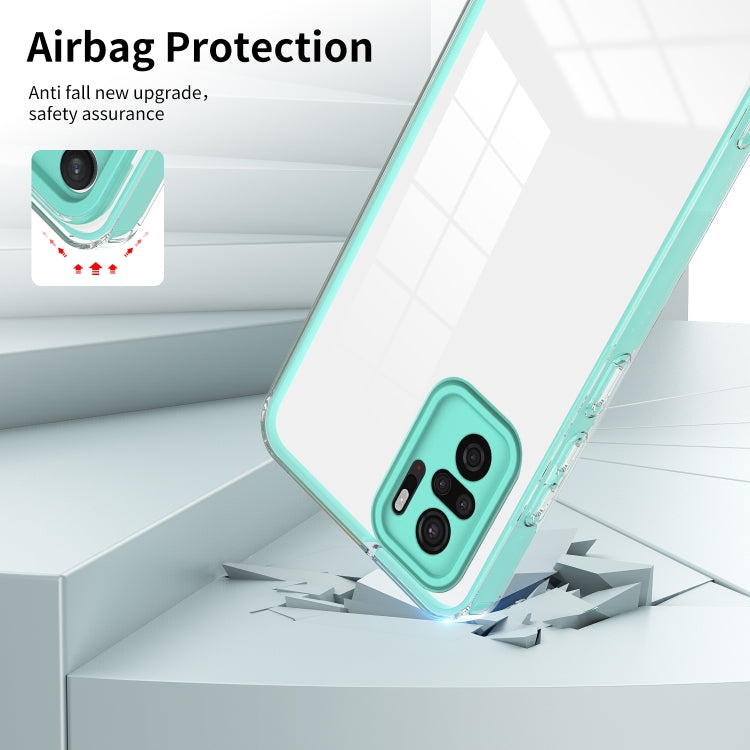 For Xiaomi Redmi Note 10 4G 3 in 1 Clear TPU Color PC Frame Phone Case