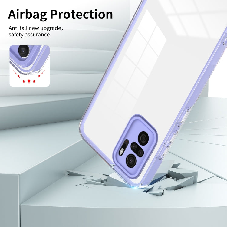 For Xiaomi Redmi Note 10 4G 3 in 1 Clear TPU Color PC Frame Phone Case