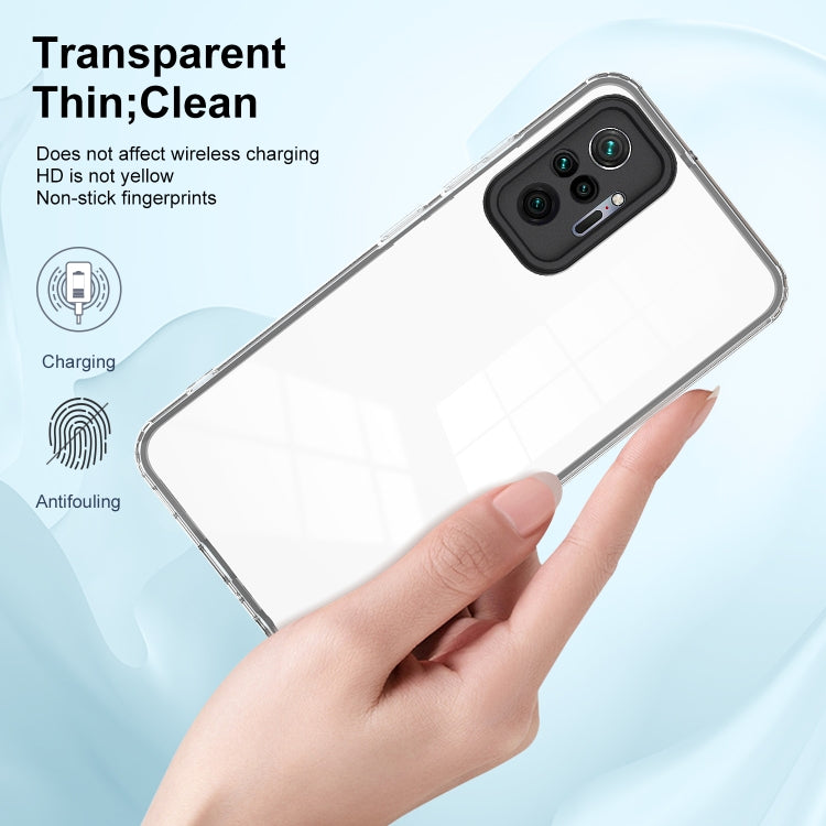 For Xiaomi Redmi Note 10 Pro Max 4G 3 in 1 Clear TPU Color PC Frame Phone Case