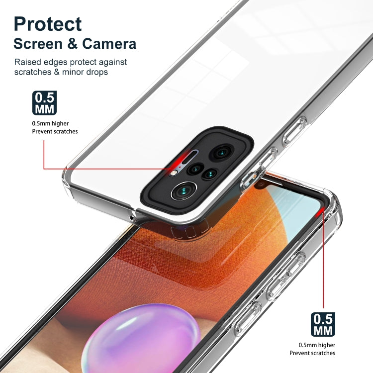 For Xiaomi Redmi Note 10 Pro Max 4G 3 in 1 Clear TPU Color PC Frame Phone Case