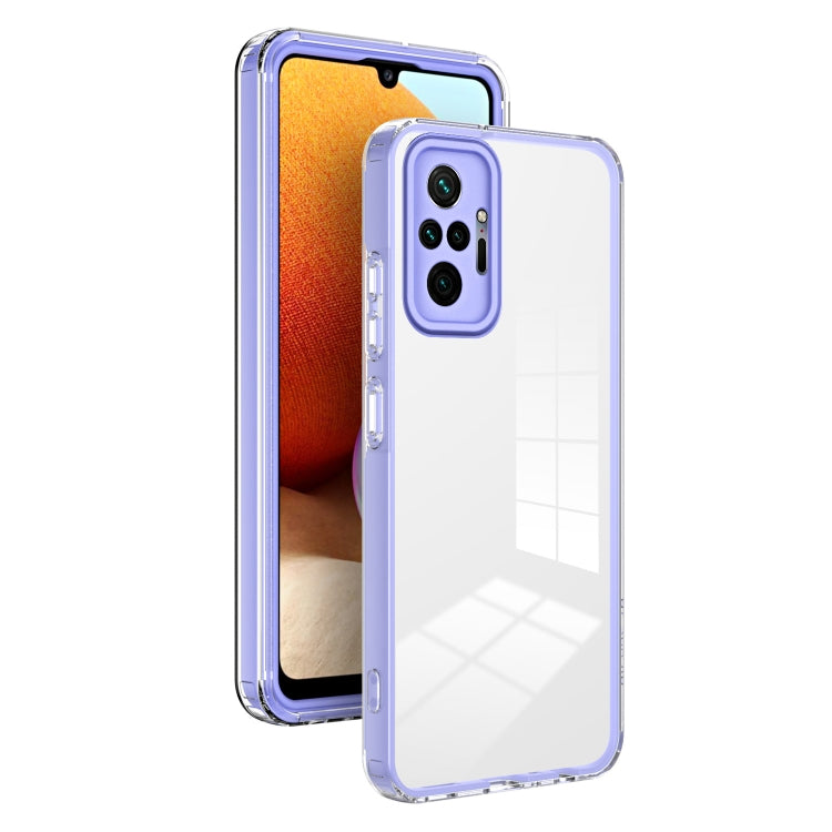 For Xiaomi Redmi Note 10 Pro Max 4G 3 in 1 Clear TPU Color PC Frame Phone Case