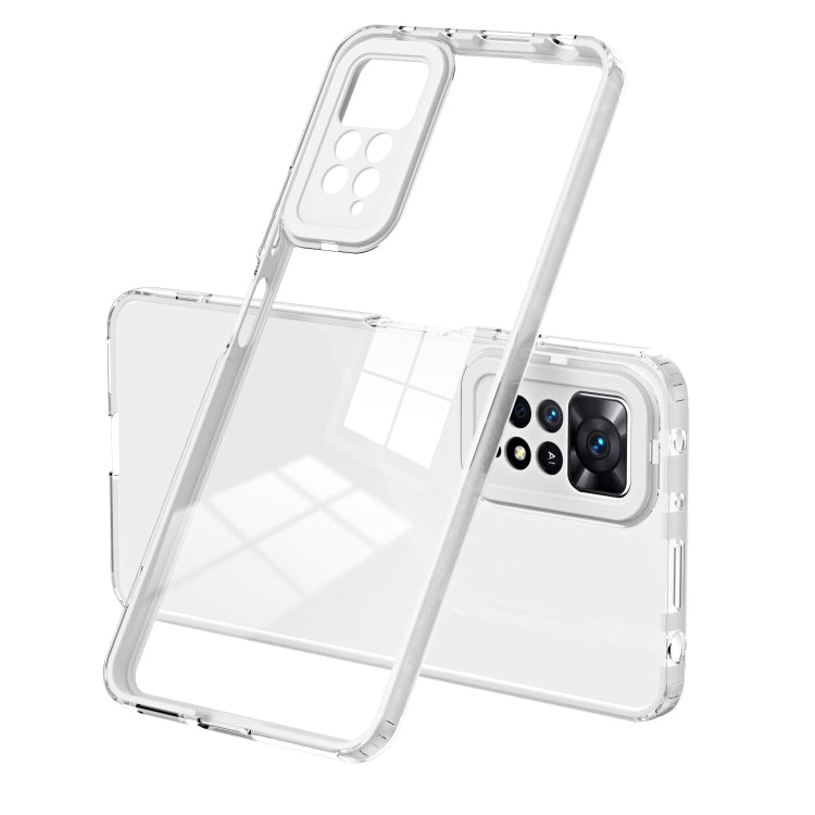 For Xiaomi Redmi Note 11 Pro 5G / 4G 3 in 1 Clear TPU Color PC Frame Phone Case