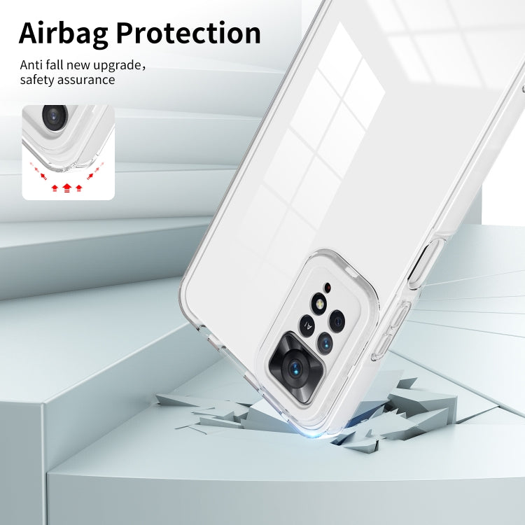 For Xiaomi Redmi Note 11 Pro 5G / 4G 3 in 1 Clear TPU Color PC Frame Phone Case