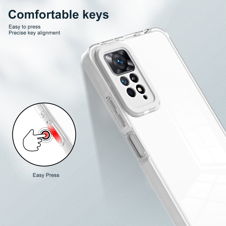 For Xiaomi Redmi Note 11 Pro 5G / 4G 3 in 1 Clear TPU Color PC Frame Phone Case