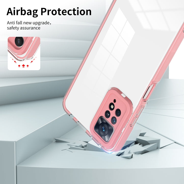 For Xiaomi Redmi Note 11 Pro 5G / 4G 3 in 1 Clear TPU Color PC Frame Phone Case