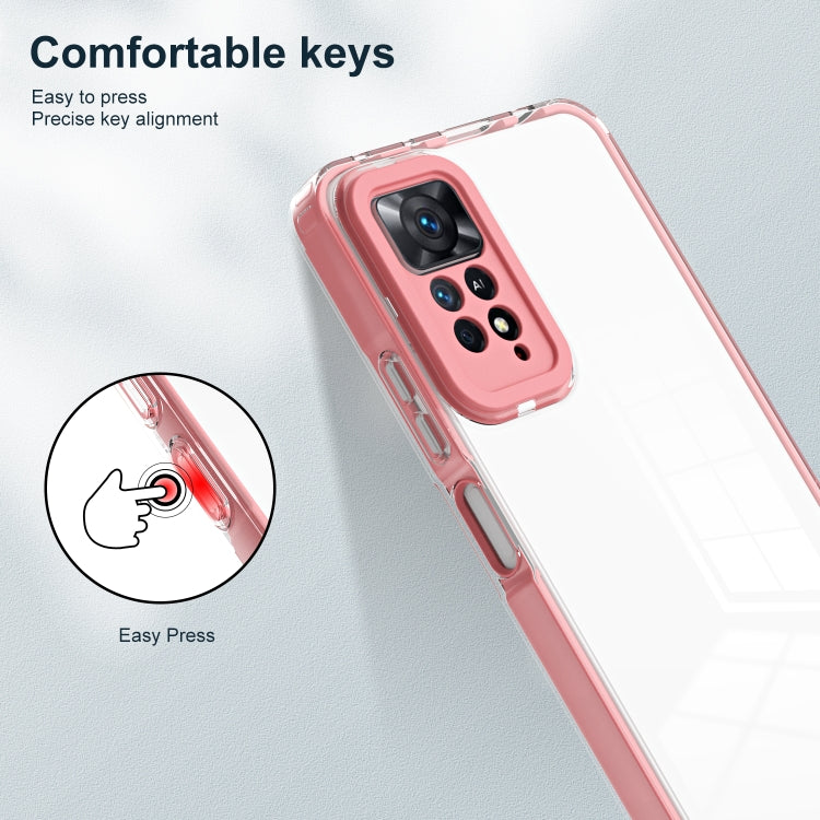 For Xiaomi Redmi Note 11 Pro 5G / 4G 3 in 1 Clear TPU Color PC Frame Phone Case