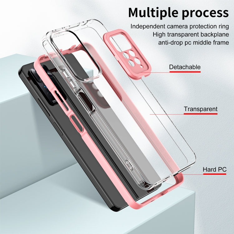 For Xiaomi Redmi Note 11 Pro 5G / 4G 3 in 1 Clear TPU Color PC Frame Phone Case