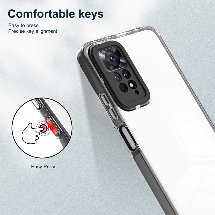 For Xiaomi Redmi Note 11 Pro 5G / 4G 3 in 1 Clear TPU Color PC Frame Phone Case