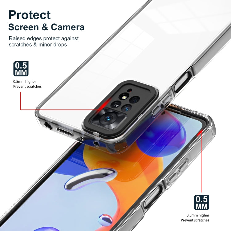 For Xiaomi Redmi Note 11 Pro 5G / 4G 3 in 1 Clear TPU Color PC Frame Phone Case