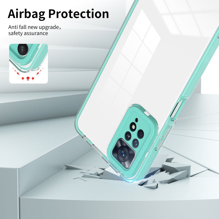 For Xiaomi Redmi Note 11 Pro 5G / 4G 3 in 1 Clear TPU Color PC Frame Phone Case