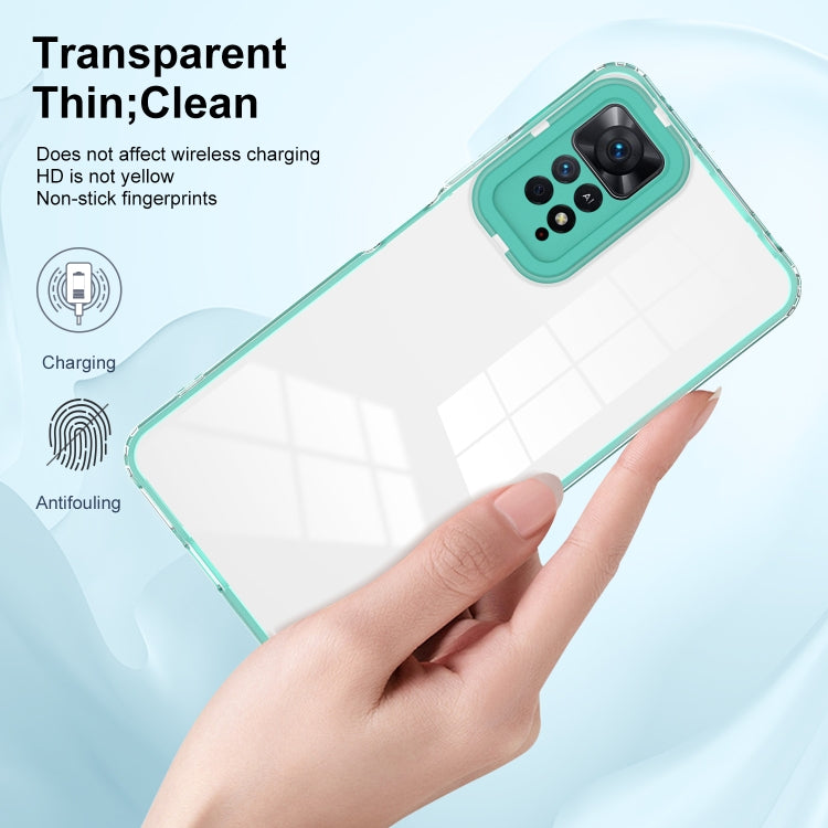 For Xiaomi Redmi Note 11 Pro 5G / 4G 3 in 1 Clear TPU Color PC Frame Phone Case
