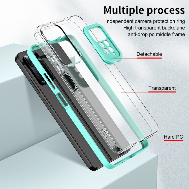 For Xiaomi Redmi Note 11 Pro 5G / 4G 3 in 1 Clear TPU Color PC Frame Phone Case