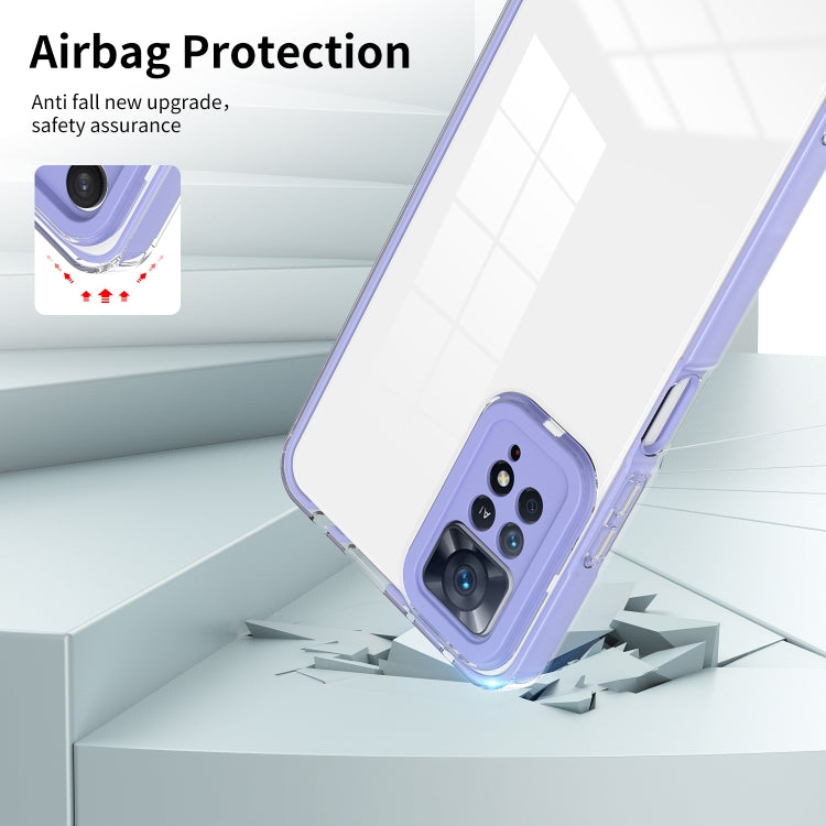 For Xiaomi Redmi Note 11 Pro 5G / 4G 3 in 1 Clear TPU Color PC Frame Phone Case