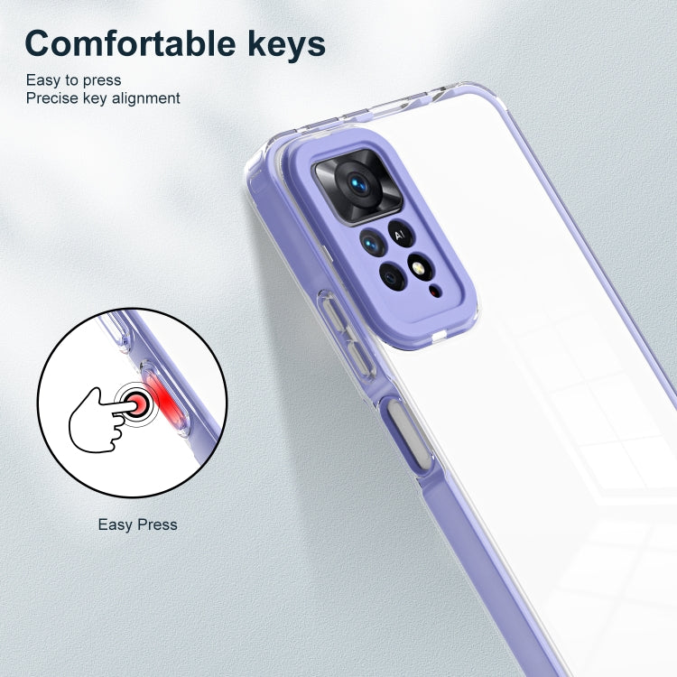 For Xiaomi Redmi Note 11 Pro 5G / 4G 3 in 1 Clear TPU Color PC Frame Phone Case