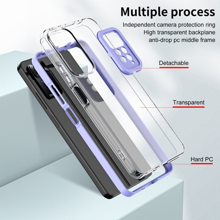 For Xiaomi Redmi Note 11 Pro 5G / 4G 3 in 1 Clear TPU Color PC Frame Phone Case