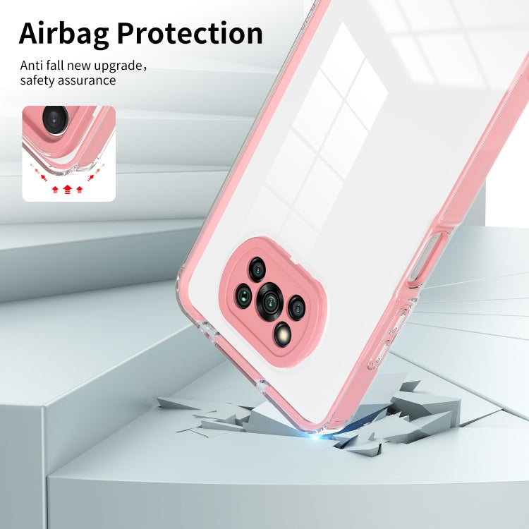 For Xiaomi Poco X3 3 in 1 Clear TPU Color PC Frame Phone Case