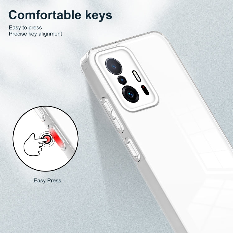 For Xiaomi 11T 3 in 1 Clear TPU Color PC Frame Phone Case