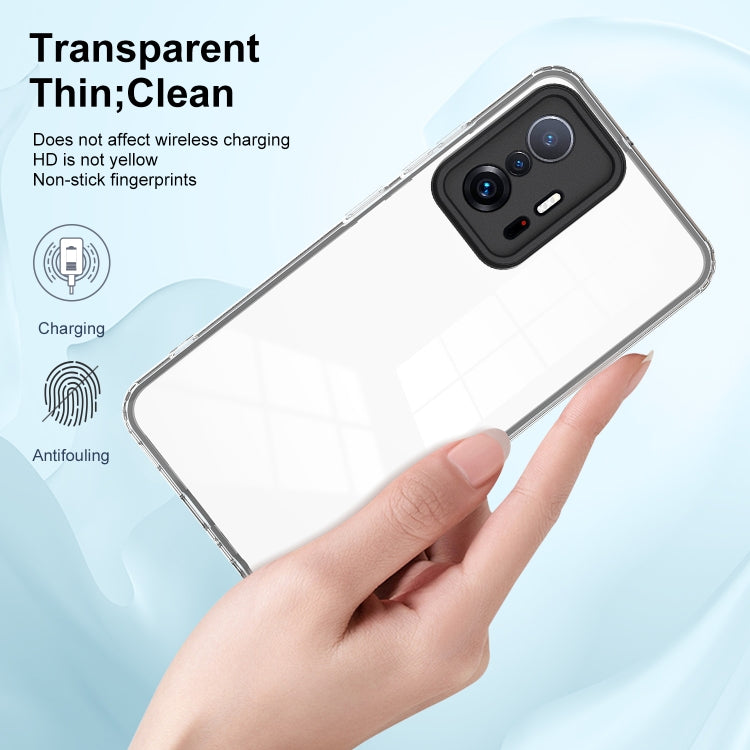 For Xiaomi 11T 3 in 1 Clear TPU Color PC Frame Phone Case