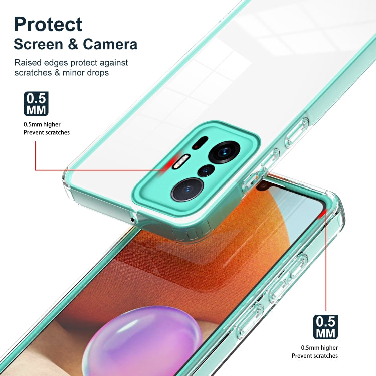 For Xiaomi 11T 3 in 1 Clear TPU Color PC Frame Phone Case