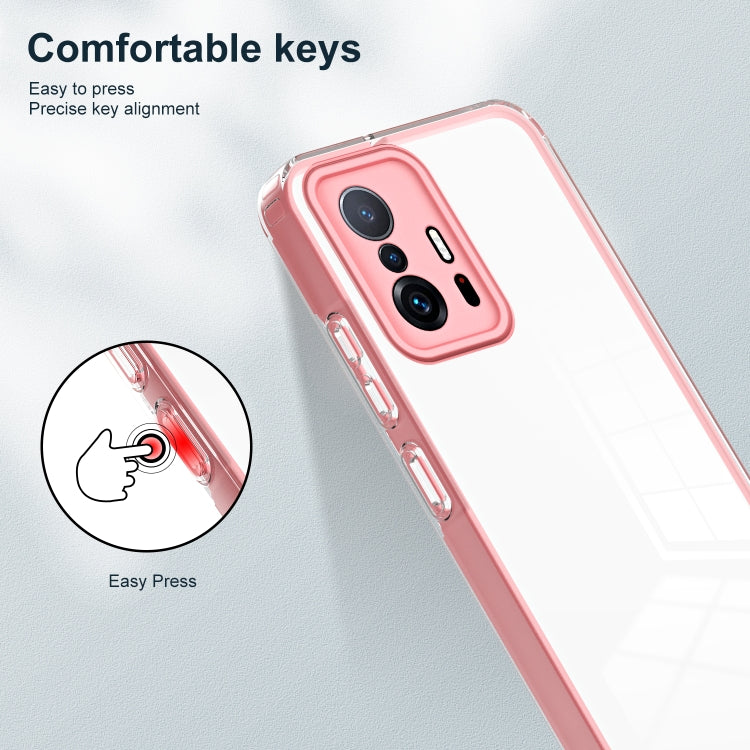 For Xiaomi 11T Pro 3 in 1 Clear TPU Color PC Frame Phone Case