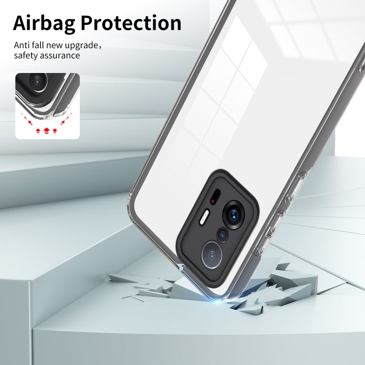 For Xiaomi 11T Pro 3 in 1 Clear TPU Color PC Frame Phone Case