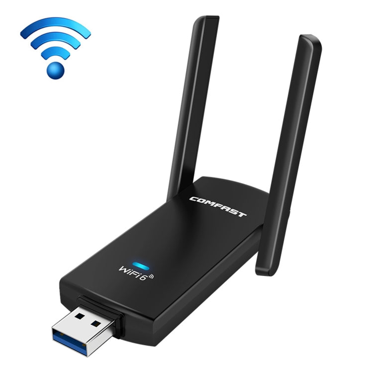 COMFAST CF-953AX 1800Mbps USB 3.0 WiFi6 Wireless Network Card with Antenna(Black)