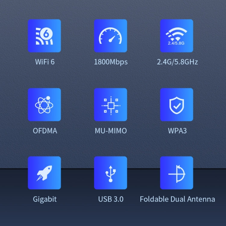 COMFAST CF-953AX 1800Mbps USB 3.0 WiFi6 Wireless Network Card with Antenna(Black)