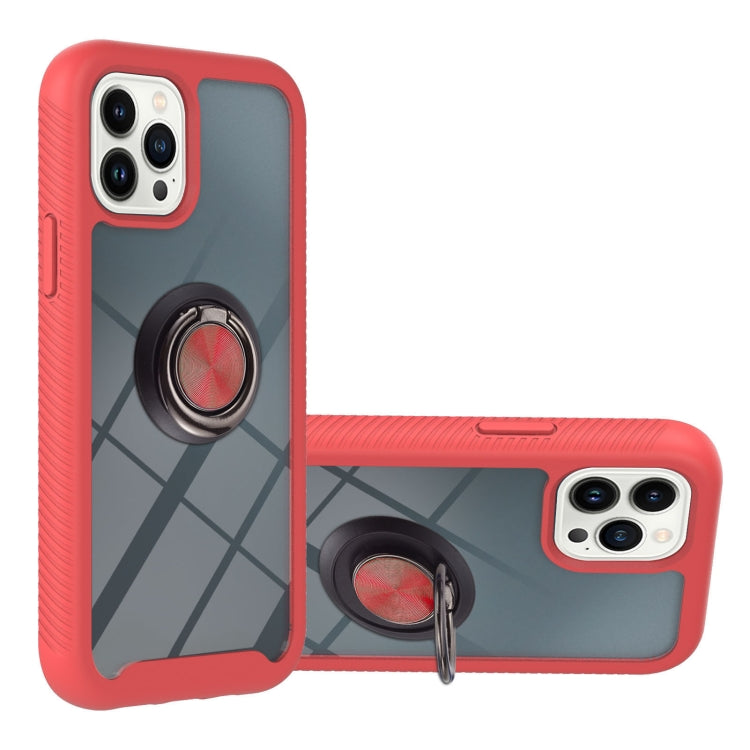 Starry Sky Solid Color Series PC + TPU Case with Ring Holder & Magnetic Function For iPhone 14 Pro