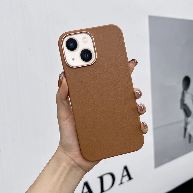 Electroplated Leather Texture Phone Case For iPhone 14 Max