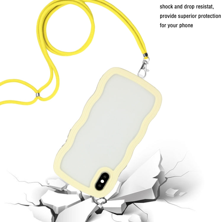 For iPhone X / XS Lanyard Candy Color Wave TPU Clear PC Phone Case