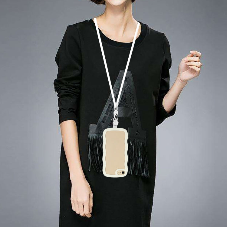 For iPhone SE 2022 / SE 2020 / 8 / 7 Lanyard Candy Color Wave TPU Clear PC Phone Case