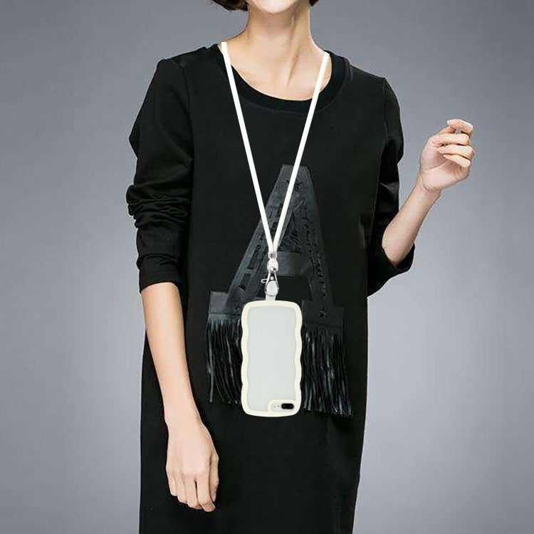 Lanyard Candy Color Wave TPU Clear PC Phone Case For iPhone 8 Plus / 7 Plus