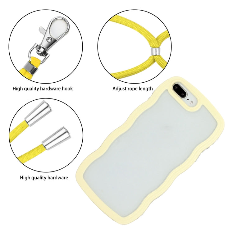 Lanyard Candy Color Wave TPU Clear PC Phone Case For iPhone 8 Plus / 7 Plus