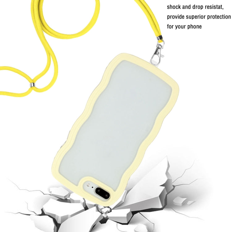 Lanyard Candy Color Wave TPU Clear PC Phone Case For iPhone 8 Plus / 7 Plus