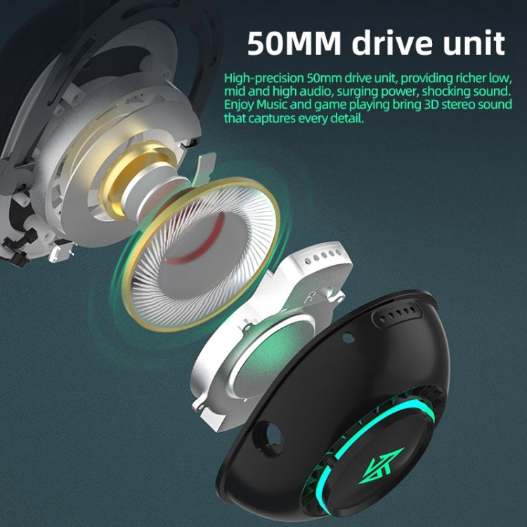 KZ-GP20 Bluetooth/2.4G Dual Mode Gaming RGB Lighting Headphones(Black)