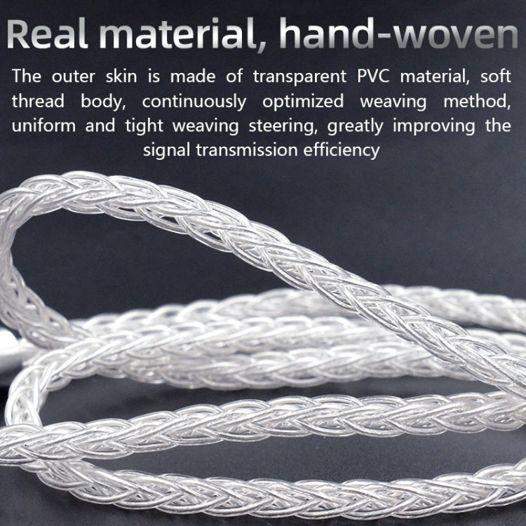 KZ OFC 0.75mm Standard Pin High-Purity Silver-Plated 152 Pin Headphone Upgrade Cable,Length: 1.2m For ZS10PRO(Section C)