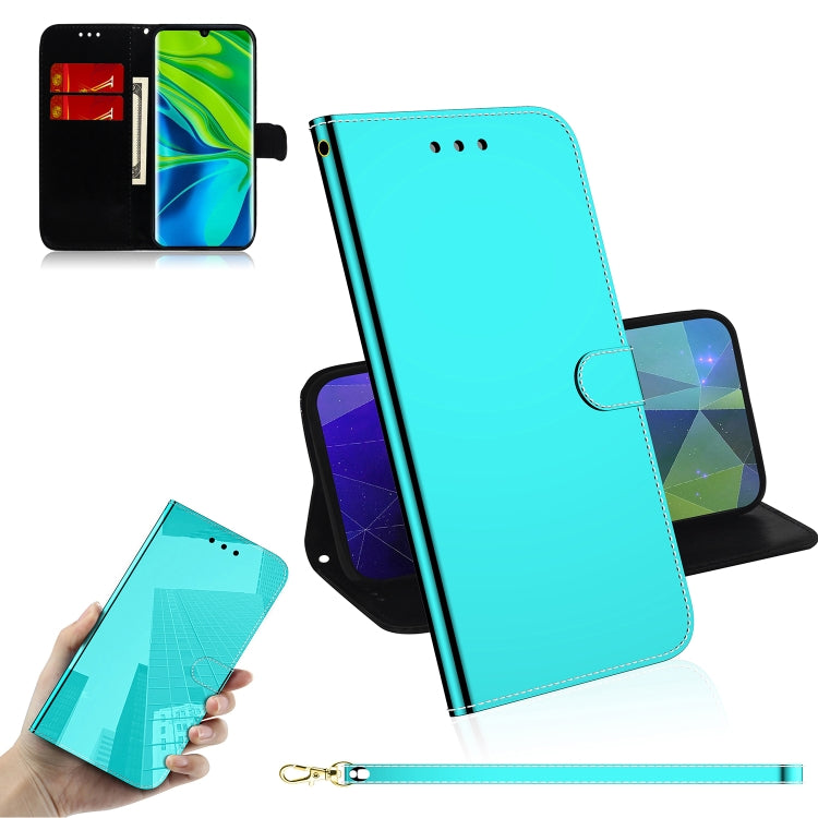 For Xiaomi Mi Note10 Pro Lmitated Mirror Surface Horizontal Flip Leather Case with Holder & Card Slots & Wallet & Lanyard