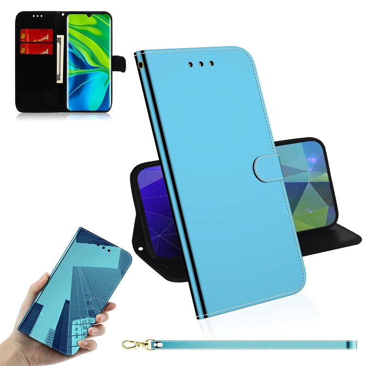 For Xiaomi Mi Note10 Pro Lmitated Mirror Surface Horizontal Flip Leather Case with Holder & Card Slots & Wallet & Lanyard