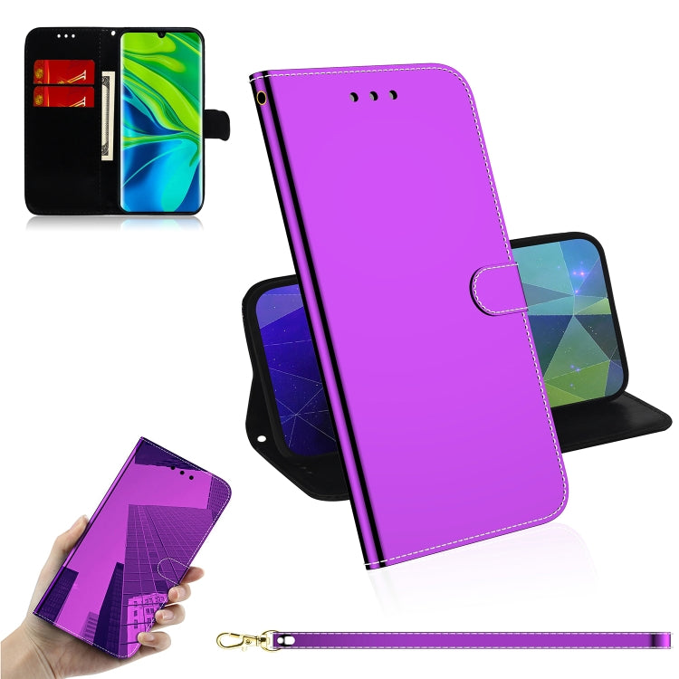 For Xiaomi Mi Note10 Pro Lmitated Mirror Surface Horizontal Flip Leather Case with Holder & Card Slots & Wallet & Lanyard