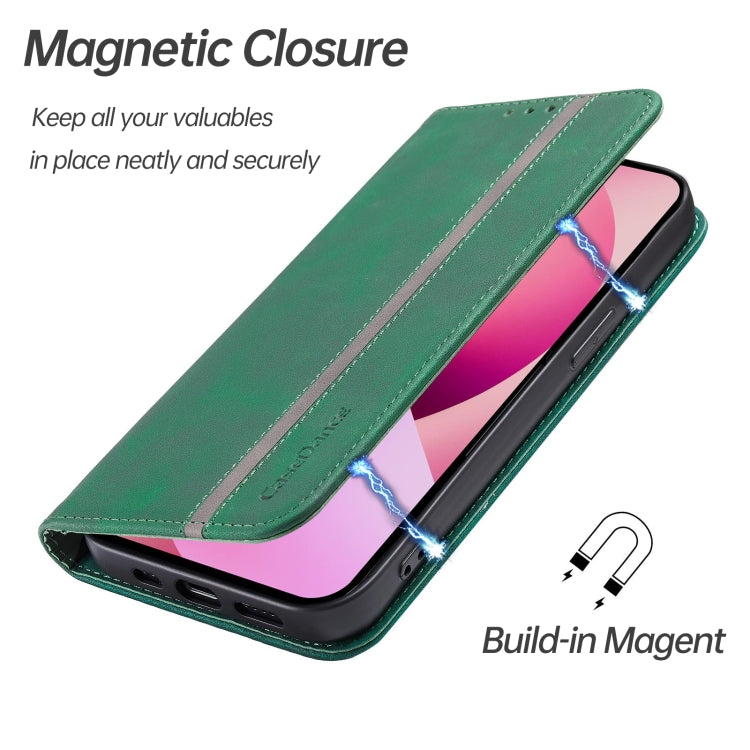 For iPhone 14 Splicing Skin Feel Magnetic Leather Phone Case