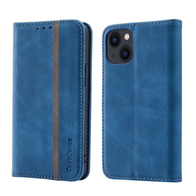 For iPhone 14 Plus Splicing Skin Feel Magnetic Leather Phone Case