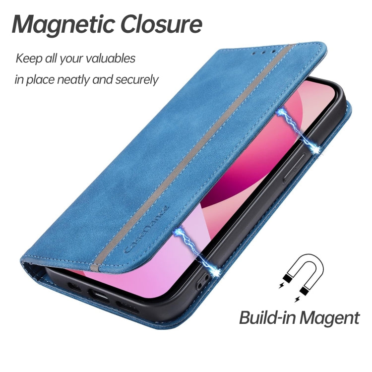 For iPhone 14 Plus Splicing Skin Feel Magnetic Leather Phone Case
