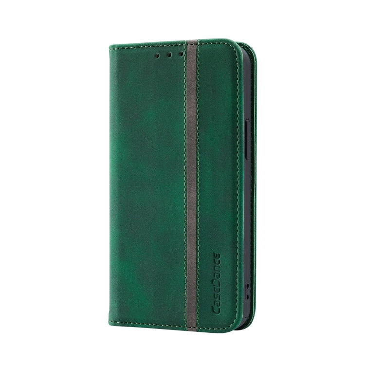 For iPhone 14 Plus Splicing Skin Feel Magnetic Leather Phone Case