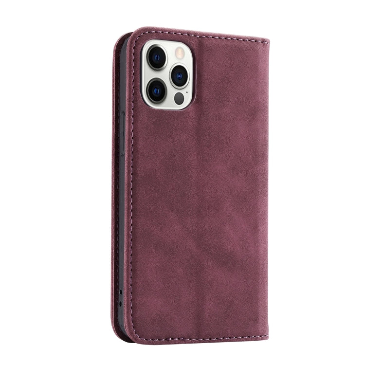 For iPhone 14 Pro Max Splicing Skin Feel Magnetic Leather Phone Case