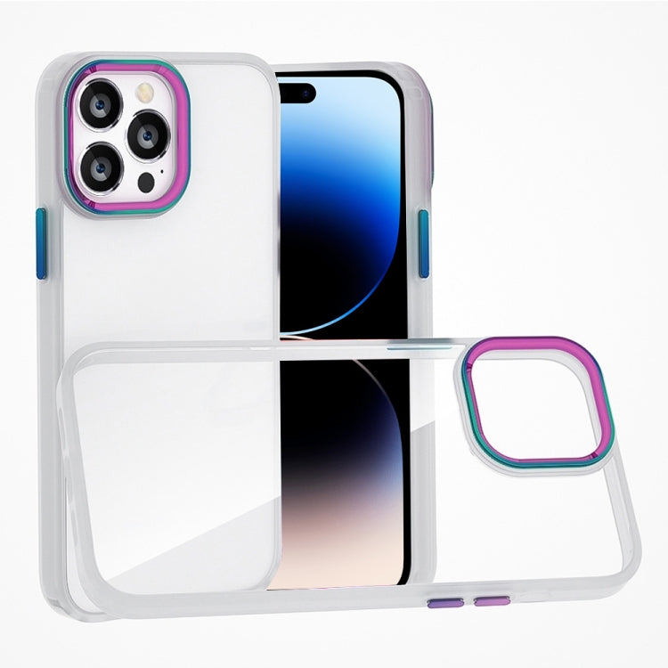 For iPhone 14 Pro Max Colorful Metal Lens Ring Phone Case