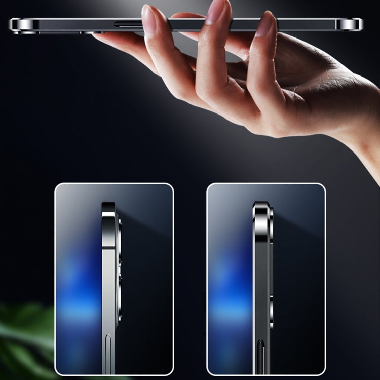 For iPhone 14 Pro Max Racing Car Design Leather Electroplating Process Anti-fingerprint Protective Phone Case (Blue)